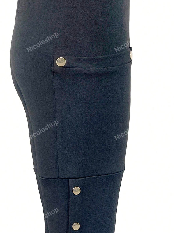 Pantalones para uso diario simples de unicolor para mujeres