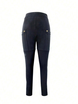 Pantalones para uso diario simples de unicolor para mujeres