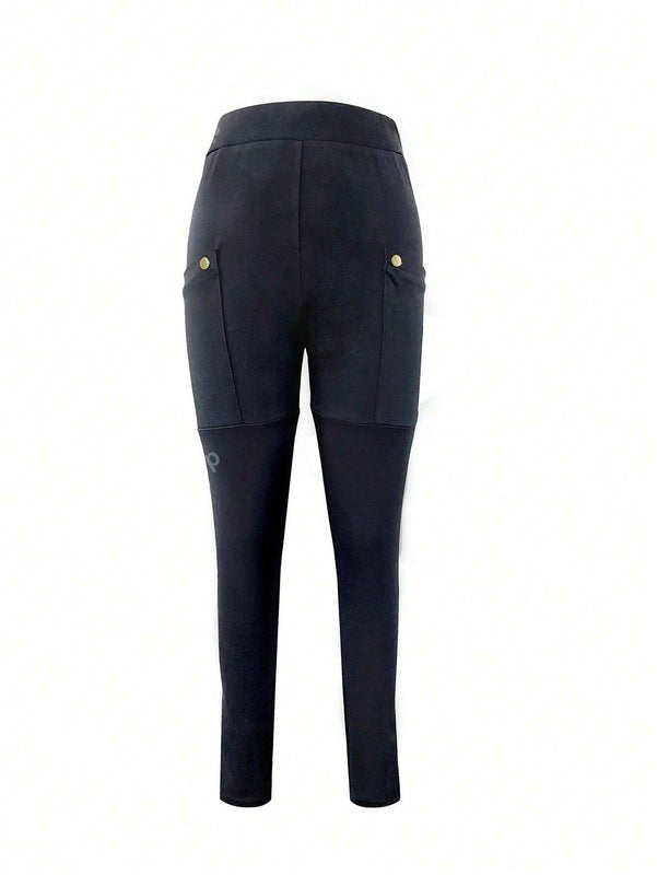 Pantalones para uso diario simples de unicolor para mujeres