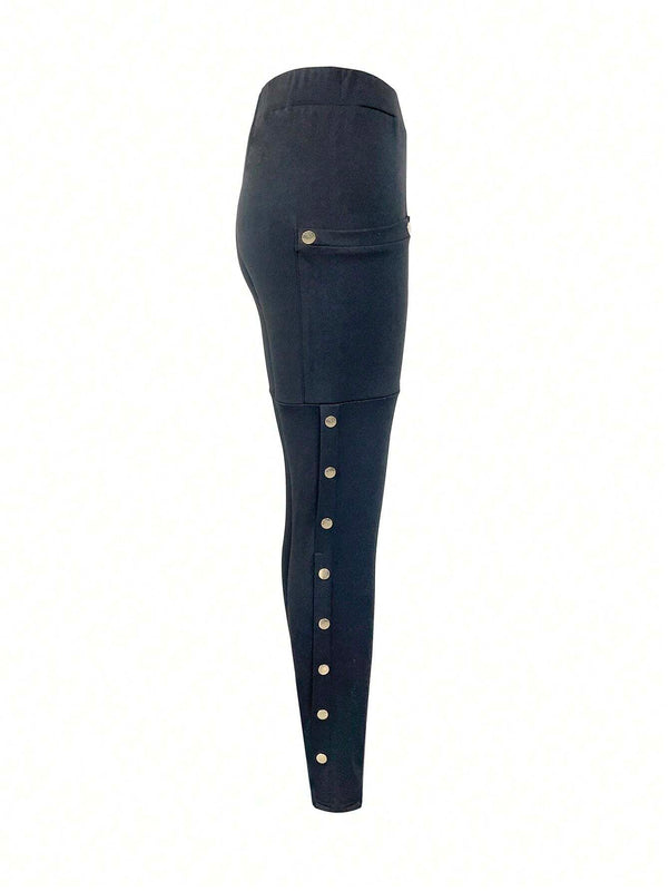 Pantalones para uso diario simples de unicolor para mujeres