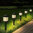 12-Pack LED Luces Solares para Jardín, Linternas de Estilo Plástico para Caminos, Batería de Níquel de 300 mAh, Antorchas de Estaca de Fácil Instalación para Pasarelas, Decoración de Jardines y Comunidades - Luz Blanca y Cálida