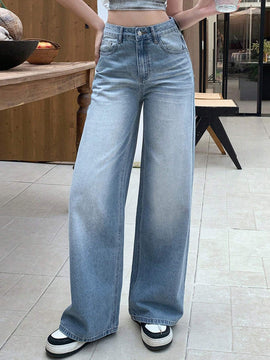 DAZY Jeans rectos casuales para mujer para uso diario