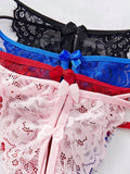 Classic Sexy 4 piezas de Tangas sexys de encaje para mujeres