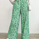 Pantalones largos con cintura con cordon y estampado floral