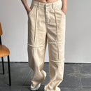 FRIFUL Pantalones de mezclilla casuales de ajuste holgado para mujeres con bolsillos y diseno de pierna ancha