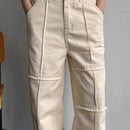 FRIFUL Pantalones de mezclilla casuales de ajuste holgado para mujeres con bolsillos y diseno de pierna ancha