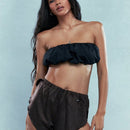 MISSGUIDED Shorts de pantalon con dobladillo de volante