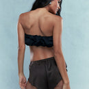 MISSGUIDED Shorts de pantalon con dobladillo de volante