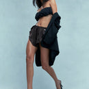 MISSGUIDED Shorts de pantalon con dobladillo de volante