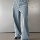 DAZY Pantalones Jeans de pierna ancha casuales y holgados para mujer con bolsillos