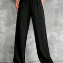 Tall pantalones rectos de talla alta con cintura elastica solida