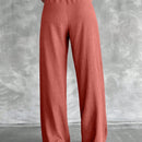 Tall pantalones rectos de talla alta con cintura elastica solida