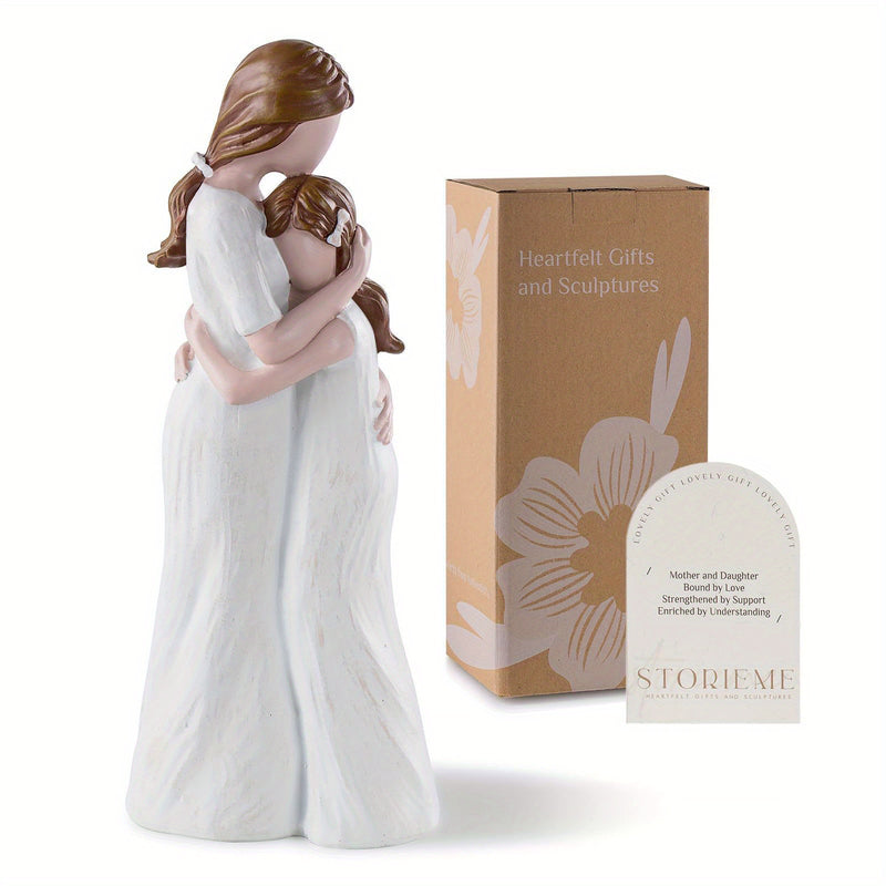 Figura de Resina de Abrazo Conmovedor Madre-Hija de Storyme - Ideal para el Día de la Madre, Decoración Versátil para Interiores/Exteriores, Perfecta para Exhibición en el Hogar y Dormitorio