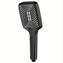 1pc Cabezal de Ducha Ajustable con Botón Cuadrado, Cabezal de Ducha Superpotente, Cabezal de Ducha con Calentador de Agua para el Hogar, Cabezal de Ducha de Mano, Cabezal de Ducha con Salida de Agua Ajustable, Herrajes de Baño, Accesorios de Baño