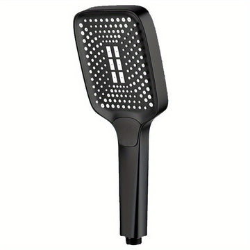 1pc Cabezal de Ducha Ajustable con Botón Cuadrado, Cabezal de Ducha Superpotente, Cabezal de Ducha con Calentador de Agua para el Hogar, Cabezal de Ducha de Mano, Cabezal de Ducha con Salida de Agua Ajustable, Herrajes de Baño, Accesorios de Baño