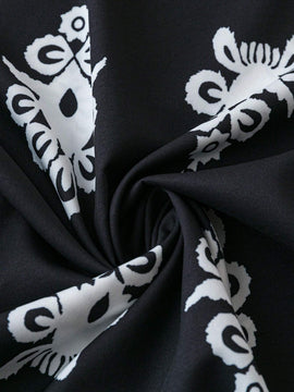 Camisa de mujer de manga corta estampada casual, estilo sencillo