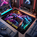 Alfombra de área para controlador de juegos para habitación de niños y jugadores, alfombra de poliéster lavable a máquina antideslizante, alfombra de suelo para habitación de juegos interior con acolchado de esponja, alfombra de pelo bajo para sala de es