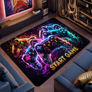 Alfombra de área para controlador de juegos para habitación de niños y jugadores, alfombra de poliéster lavable a máquina antideslizante, alfombra de suelo para habitación de juegos interior con acolchado de esponja, alfombra de pelo bajo para sala de es