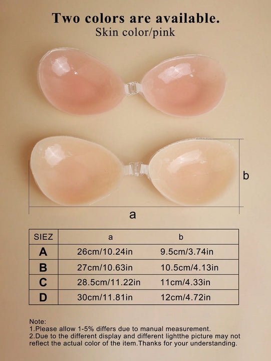 2 pares de sosten adhesivo sin tirantes con cierre frontal, cubiertas de pezones de silicona reutilizables incluidas