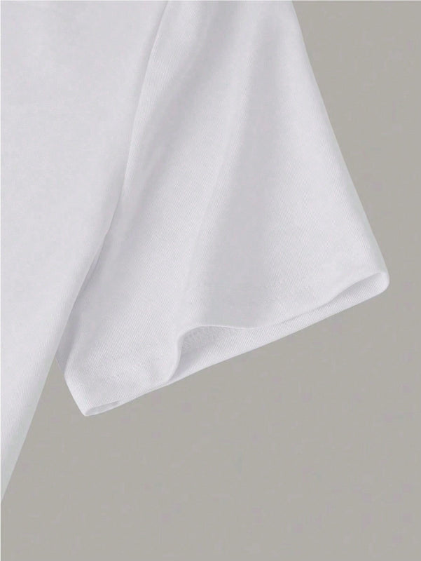 Camiseta corta de verano estampada ajustada de manga corta para mujer