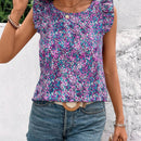 Camiseta casual de cuello redondo para mujeres con impresiones aleatorias para uso diario