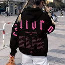 Essnce sudadera con capucha de ajuste holgado y cordon, con estampado de lema, para mujer, para otono/invierno