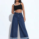 EZwear Jeans de mezclilla informal con dobladillo para mujer para uso diario