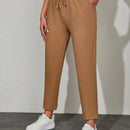 Pantalones de cintura con cordon con bolsillo oblicuo