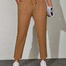 Pantalones de cintura con cordon con bolsillo oblicuo