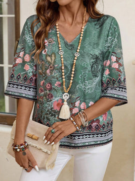 EMERY ROSE Camisa verde vintage para mujer, atuendos de otono, blusas inspiradas en el campo, ropa de maestra