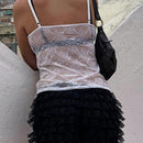 Shorts casuales de mujeres con dobladillo de encaje y parche de patchwork