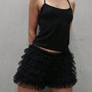 Shorts casuales de mujeres con dobladillo de encaje y parche de patchwork