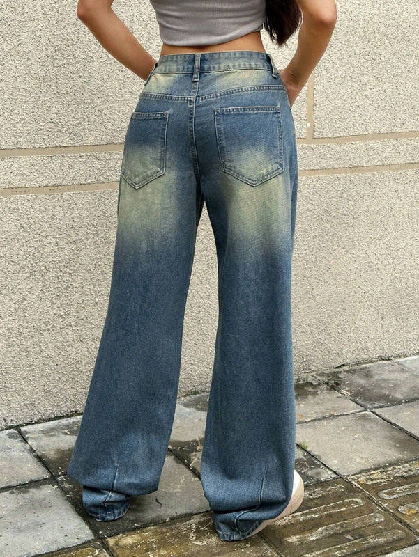 EZwear Pantalones de mezclilla modernos y desgastados para mujer para uso diario
