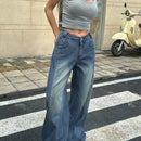 EZwear Jeans de mezclilla de pierna ancha casuales para uso diario de mujer