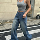 EZwear Jeans de mezclilla de pierna ancha casuales para uso diario de mujer