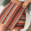 VCAY Skort de impresion geometrica para mujer, estilo de vacaciones