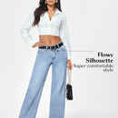 Jeans holgados de lavado claro Coolmax para mujer