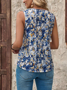 Blusa sin mangas casual de verano para mujer con cuello en V