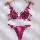 Nuevo conjunto de 2 piezas de Brasieres con aro para mujer y con reunion bordada
