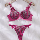 Nuevo conjunto de 2 piezas de Brasieres con aro para mujer y con reunion bordada