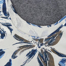 Camisa casual de verano con estampado floral, cuello en V y bolsillo