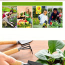 Juego de Herramientas para Jardín Miniatura de 3 Piezas - Mango de Madera, Pala Metálica para Plantar y Suculentas, Descompactación del Suelo, Envasado y Podado