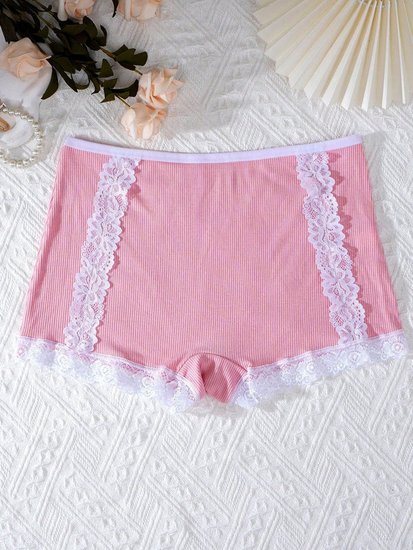 Conjunto de 3 Tangas hipster de encaje contrastante para mujer