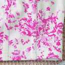 WYWH Top informal corto sin tirantes con estampado azul de vacaciones y estilo bustier para mujeres WYWH, con lineas prensadas de espina de pescado sobre un fondo blanco