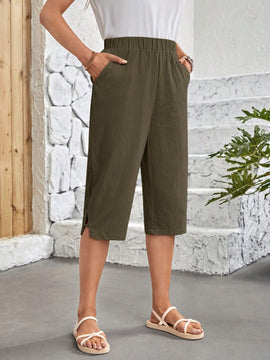 EMERY ROSE Pantalones casuales de longitud 7/8 con unicolor para mujer de vacaciones