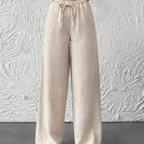 Pantalones anchos de pierna ancha con banda elastica para mujeres