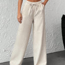 Pantalones de pierna ancha con cintura elastica para mujeres