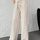 Pantalones de pierna ancha con cintura elastica para mujeres