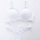 Conjunto de sosten brillante para mujeres, lenceria sexy push-up con Tangas