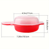 1pc EasyEggwich Cocedor de Huevos para Microondas, Rojo y Transparente, Gadget de Cocina Sin Carga para Sándwiches de Desayuno Perfectos en 1 Minuto, Accesorio de Calidad de Restaurante